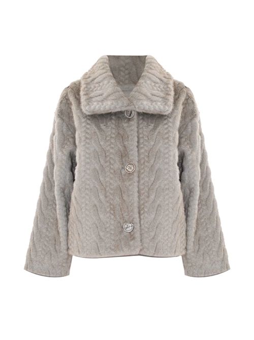 Cappotto corto fantasia a trecce KOCCA | MARIELIES/30357